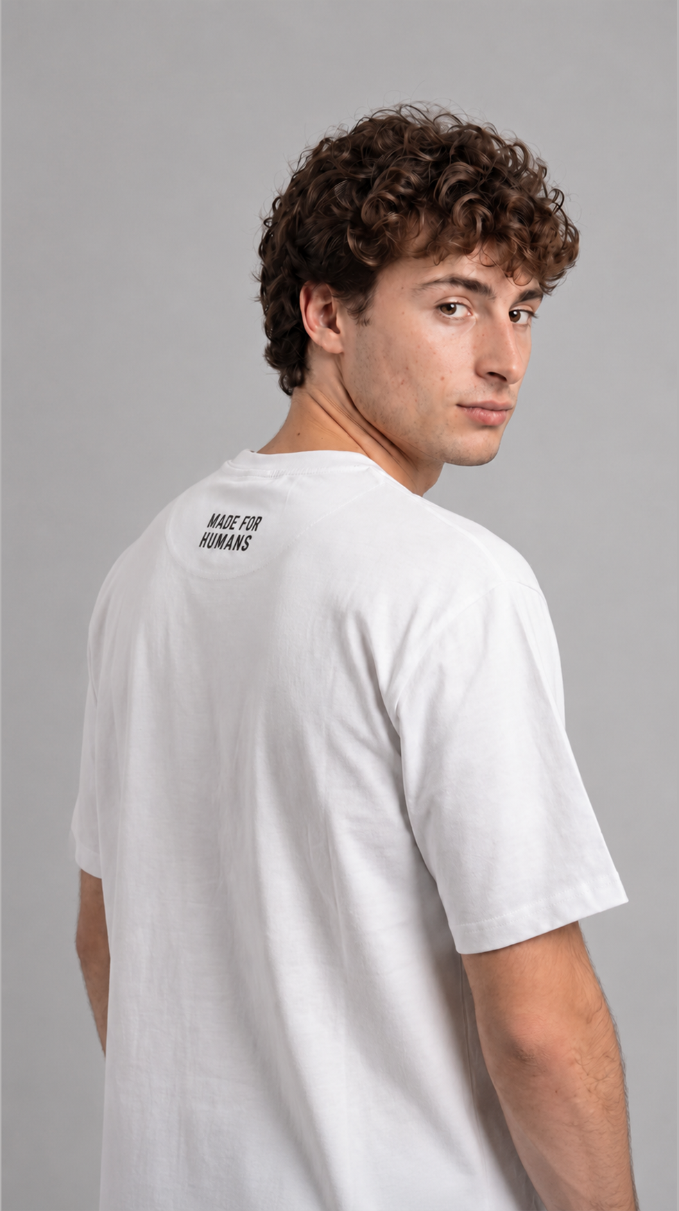 MADE FOR HUMANS oversized cotton t-shirt in White — back view