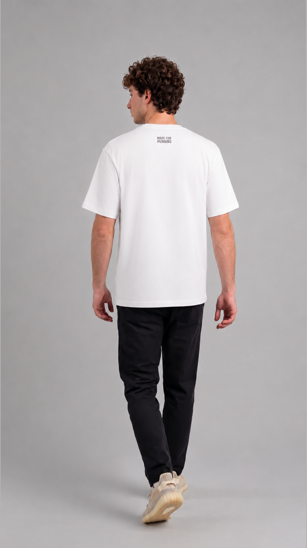 MADE FOR HUMANS oversized cotton t-shirt in White — worn, lifestyle shot