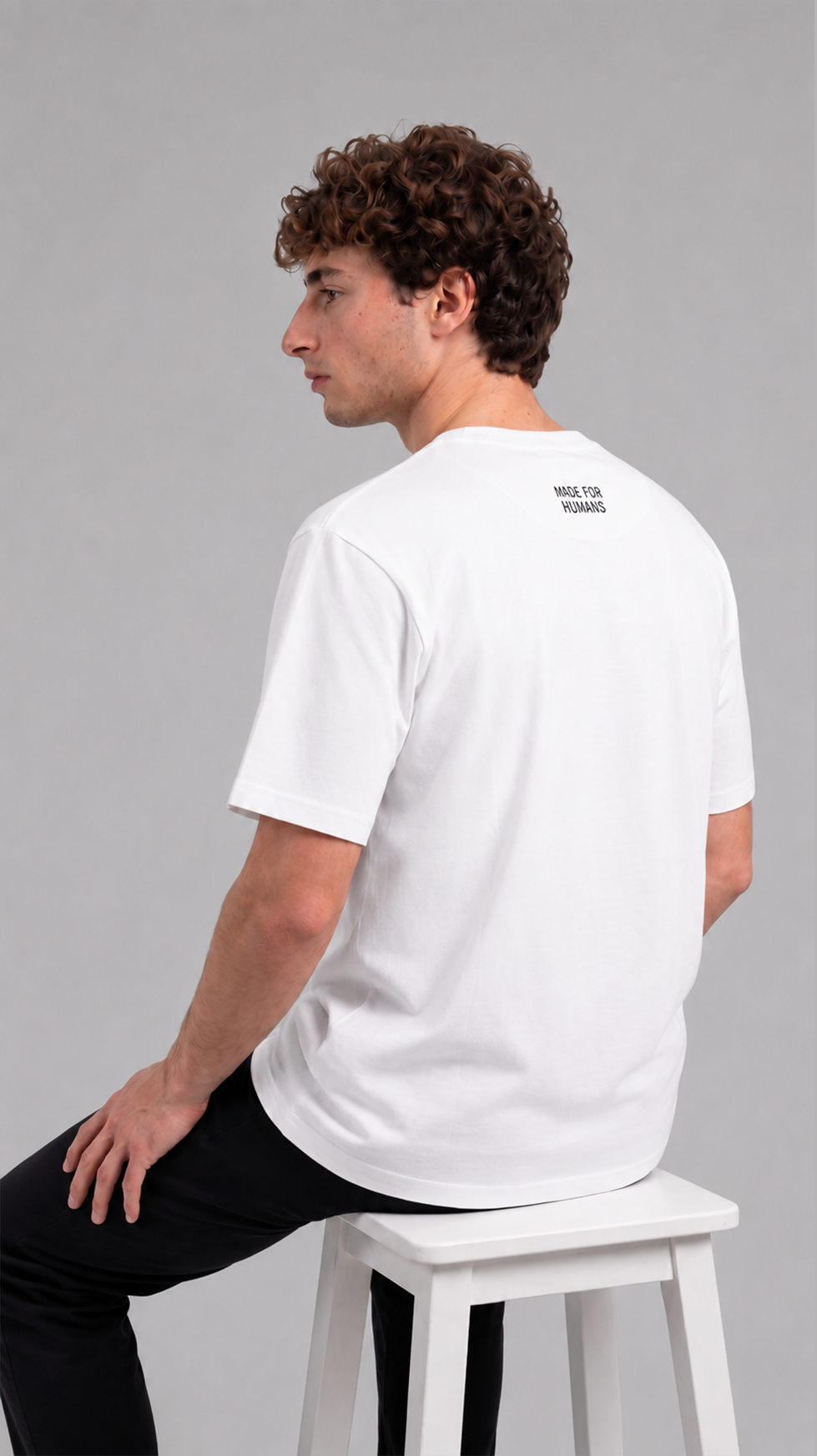 MADE FOR HUMANS oversized cotton t-shirt in White — detail view