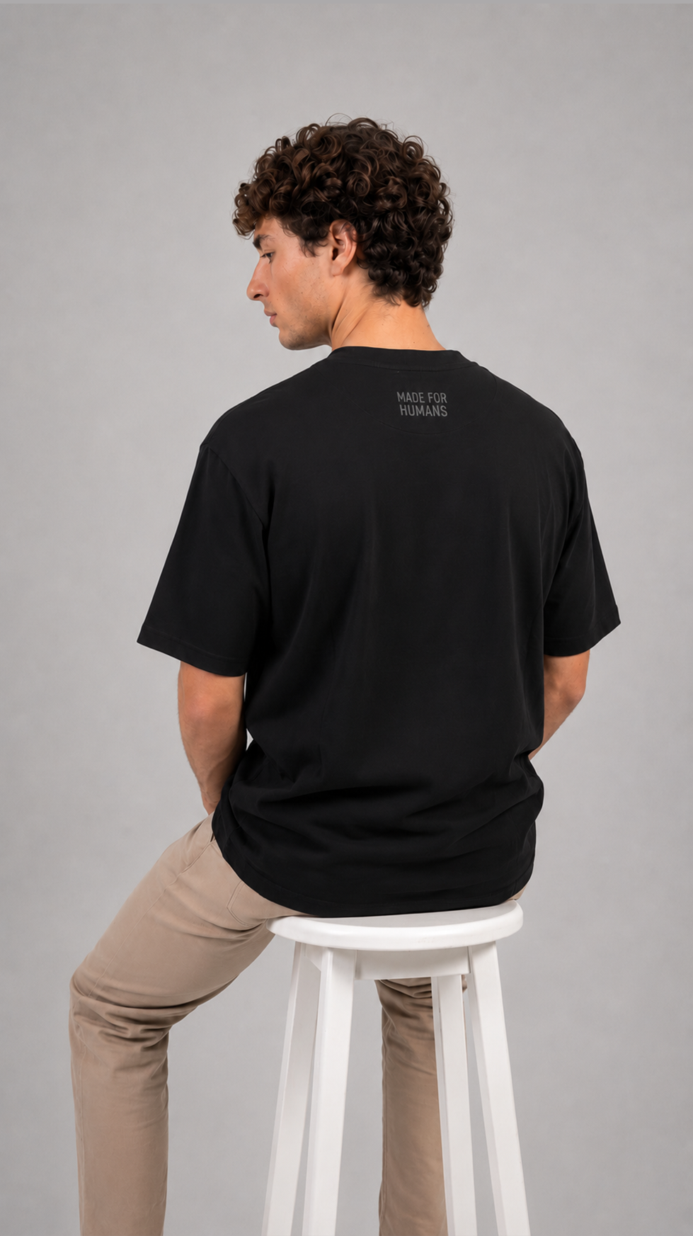 MADE FOR HUMANS oversized cotton t-shirt in Black — worn, lifestyle shot