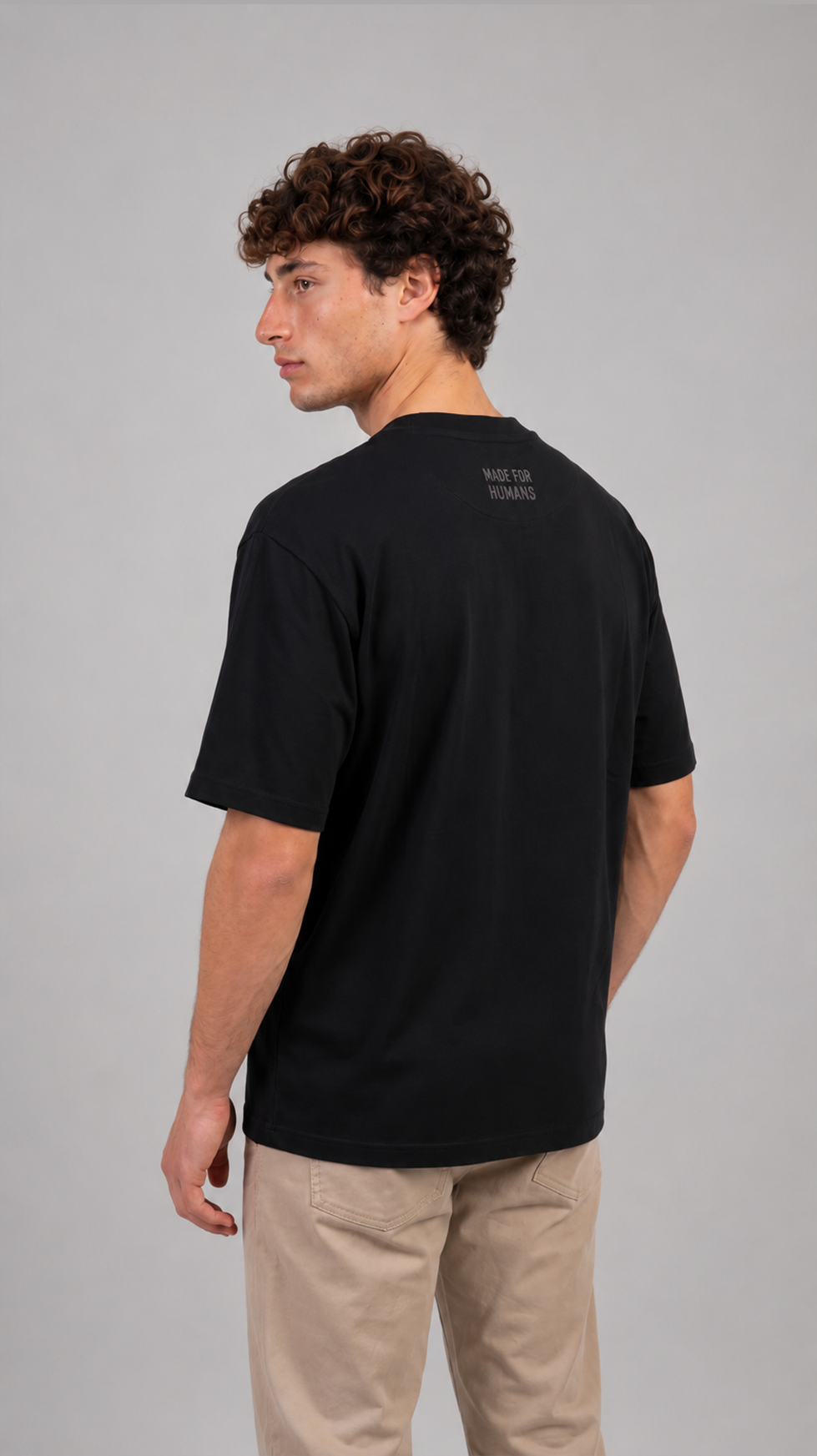 MADE FOR HUMANS oversized cotton t-shirt in Black — back view