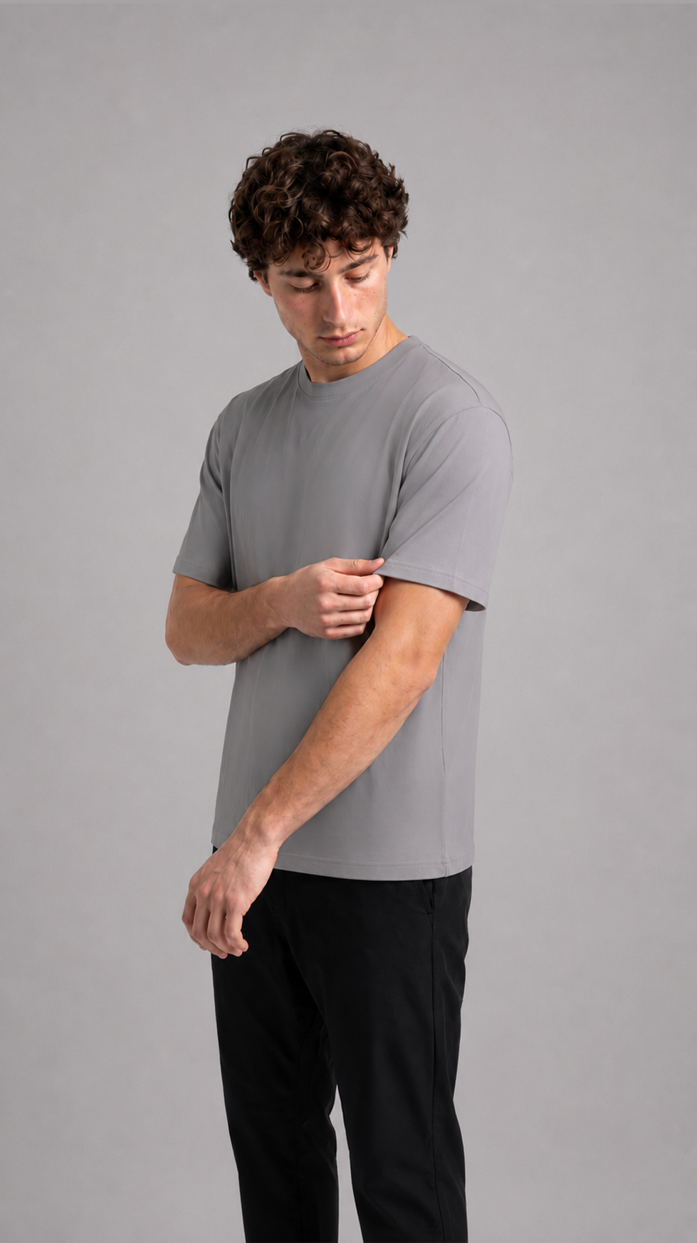 MADE FOR HUMANS oversized cotton t-shirt in Grey — back view