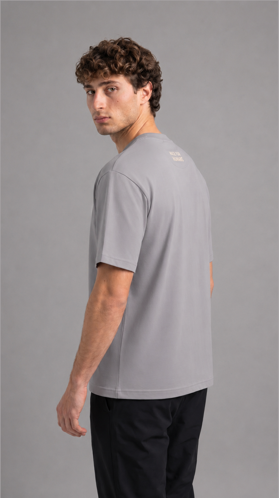 MADE FOR HUMANS oversized cotton t-shirt in Grey — detail view
