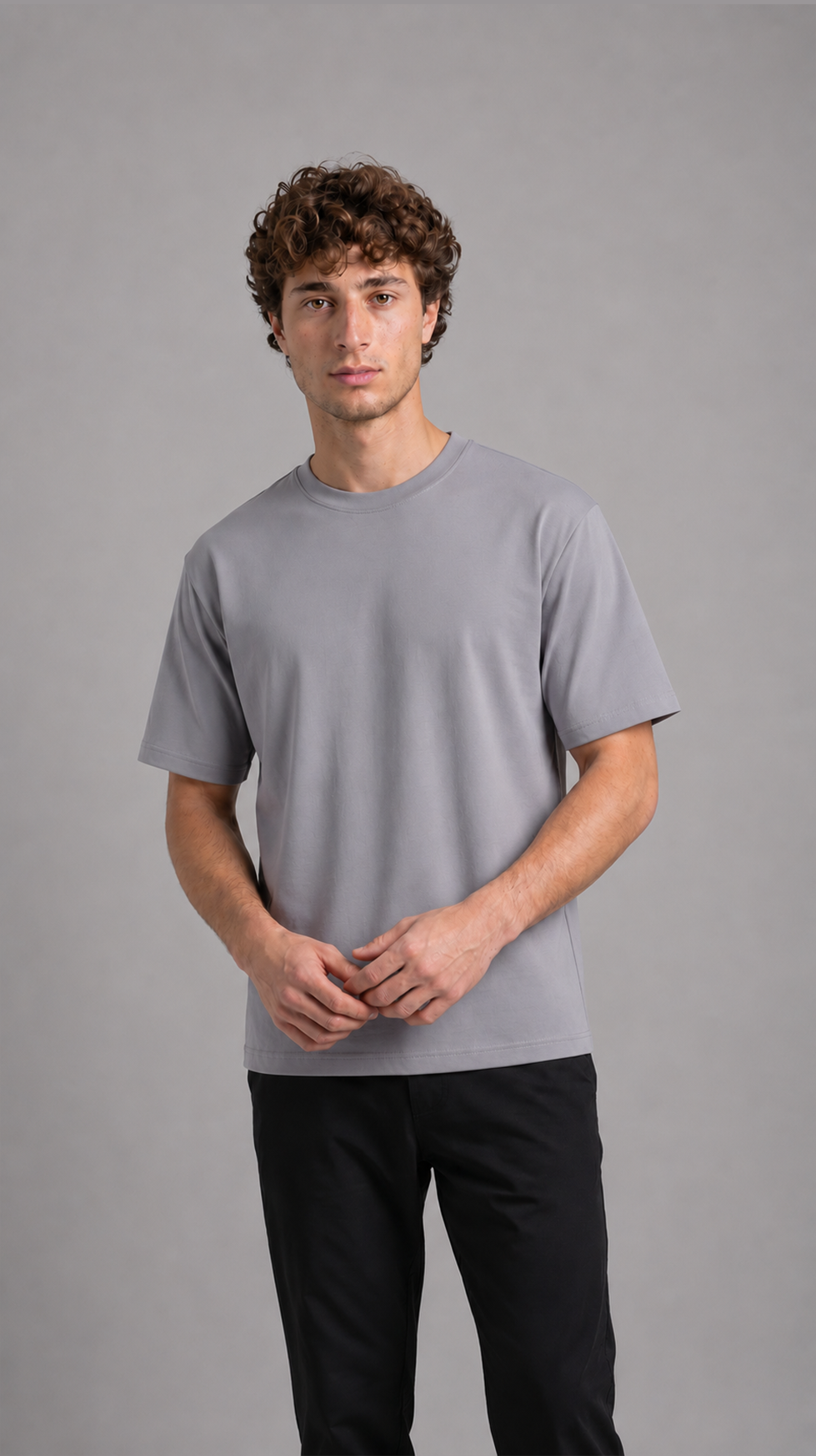 MADE FOR HUMANS oversized cotton t-shirt in Grey — front view