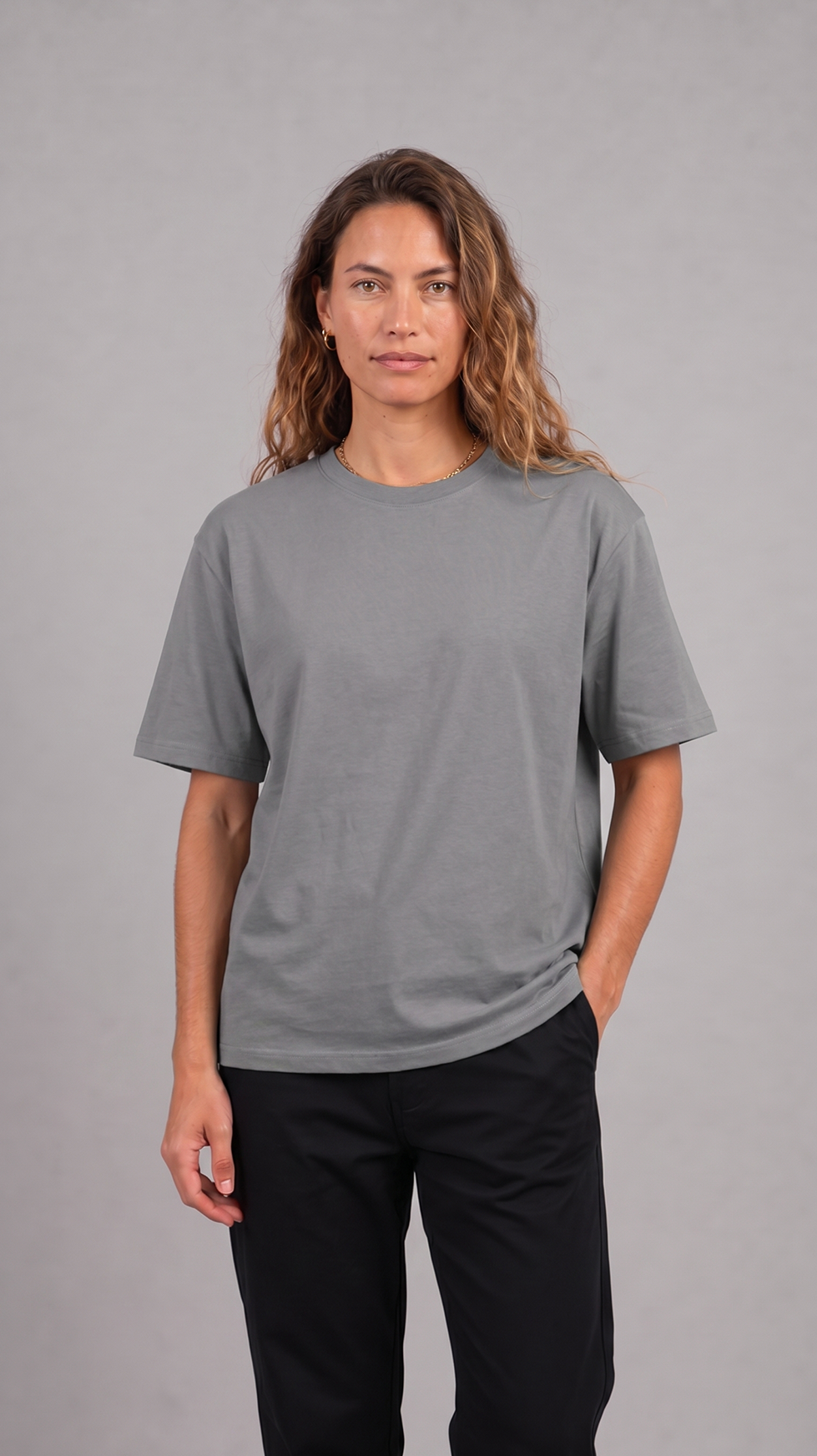 MADE FOR HUMANS oversized cotton t-shirt in Grey — front view